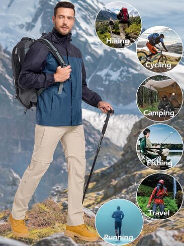 MANSDOUR Men's Packable Rain Jacket Waterproof Lightweight Windbreaker Cycling Golf Hiking Reflective Raincoat with Hood in Kuwait