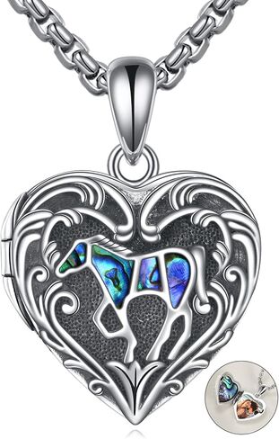 Vintage Locket Necklace for Women Sterling Silver Locket Necklace That Holds Pictures Birthday Jewelry Gifts in Kuwait