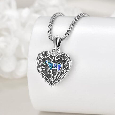 Vintage Locket Necklace for Women Sterling Silver Locket Necklace That Holds Pictures Birthday Jewelry Gifts in Kuwait