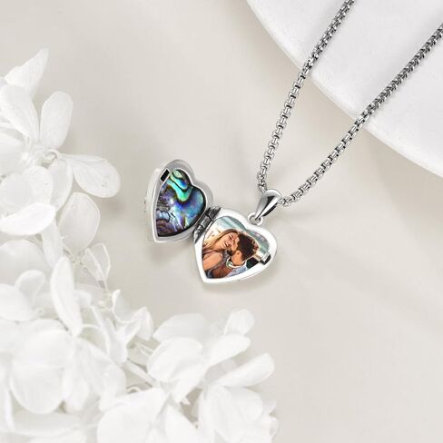 Vintage Locket Necklace for Women Sterling Silver Locket Necklace That Holds Pictures Birthday Jewelry Gifts in Kuwait