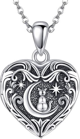 Vintage Locket Necklace for Women Sterling Silver Locket Necklace That Holds Pictures Birthday Jewelry Gifts in Kuwait