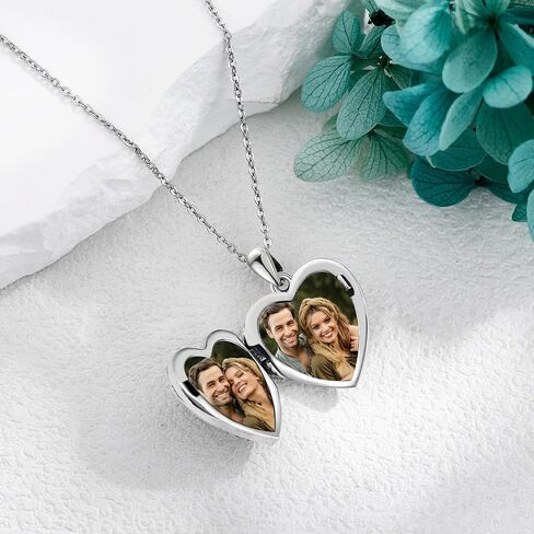 Vintage Locket Necklace for Women Sterling Silver Locket Necklace That Holds Pictures Birthday Jewelry Gifts in Kuwait