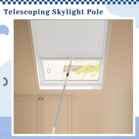 Telescoping Skylight Pole with Hook 47 to 79 Inch Wand for Blinds Tension Rod Blinds Shades Stainless Steel Adjustable Curtain Pull Wand for Skylight Cordless Window in Kuwait