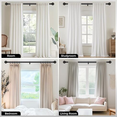 قضبان الستار الأبيض العتيقة للنوافذ من 48 إلى 84 بوصة ، وقضيب قابلة للتكيف قابلة للتعديل 1 بوصة قضيب الستار الثقيل ، وقطب رفاز مزرعة ريفي مع بوهو الملمس الملمس in Kuwait