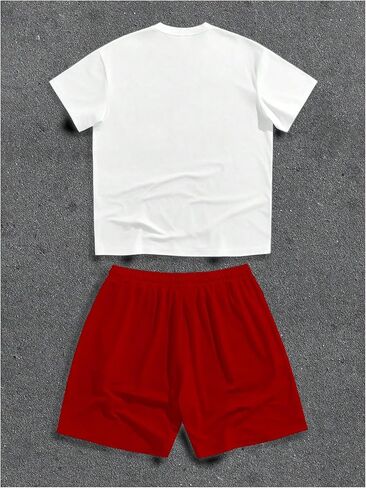 Soly Hux Men's Y2K Gothic الجرونج ملابس قصيرة الأكمام وقميص شورت Summer Streetwear in Kuwait