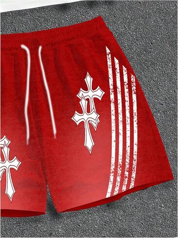 Soly Hux Men's Y2K Gothic الجرونج ملابس قصيرة الأكمام وقميص شورت Summer Streetwear in Kuwait