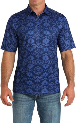 Cinch Arenaflex Navy Aztec Polo in Saudi Arabia