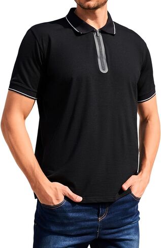 قمصان بولو من الصوف ميرينو للرجال من أجل العمل الرياضي ، ورطوبة خفيفة الوزن فتل القميص البولو قميص قصير الأكمام in Kuwait