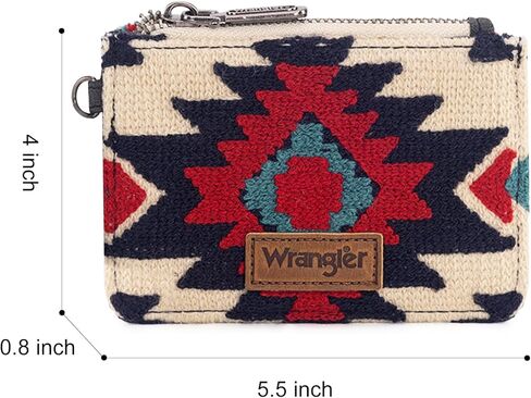 حامل بطاقة الائتمان Montana West Wrangler محفظة صغيرة للنساء نحيف معصم RFID Blolcking Blolcking Wallet Western Aztec Cards & Money Organizer Dark Pink in Kuwait