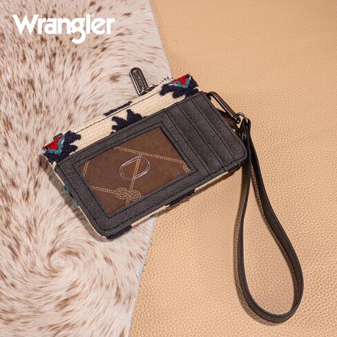 حامل بطاقة الائتمان Montana West Wrangler محفظة صغيرة للنساء نحيف معصم RFID Blolcking Blolcking Wallet Western Aztec Cards & Money Organizer Dark Pink in Kuwait