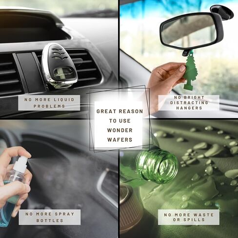 Wonder Wafers 40 Pack Car Air Criteners- 8 رائحة حزمة حزمة متنوعة: سيارة NU ، سيارة نظيفة ، جلد جديد ، الكرز البري ، Royale الأسود ، Pina Colada ، Fresh 'N Clean ، Baby Powder ، 5 ملفوف بشكل فردي لكل منهما in Saudi Arabia