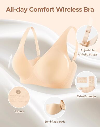 innersy womens seamless bra soft soft no underwire est up bralette comple coverage very alday bra in Kuwait