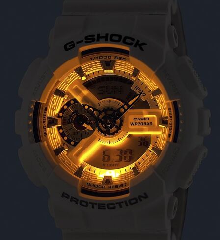 Casio G-Shock White Blue Hidden Glow Analog-Digital Resin Watch GA110HDS-7A in Saudi Arabia