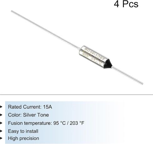 MECCANIXITY 4Pcs Metal Temperature Thermal Fuse RY152 152 °C 305.6 °F 15A 250V Cutoff Thermal Fuse for Motor Transformer Electric Industrial Home Appliance in Saudi Arabia