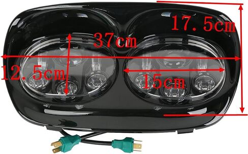 XMT-MOTO 5 3/4" Dual LED Projector Headlight Lamp fits for Harley-Davidson Road Glide models 1998-2013 in Saudi Arabia