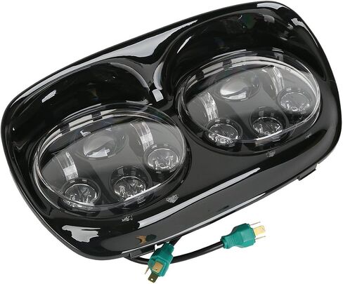 XMT-MOTO 5 3/4" Dual LED Projector Headlight Lamp fits for Harley-Davidson Road Glide models 1998-2013 in Saudi Arabia