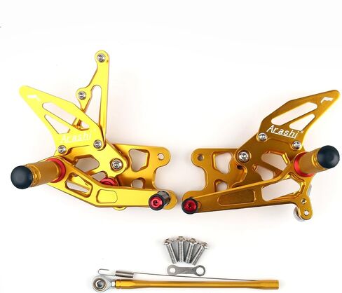 Artudatech Motorcycle Rearset Foot Pegs, Adjustable Rearsets Foot pegs for Suzuki GSXR1000 2007-2008 Gold in Saudi Arabia