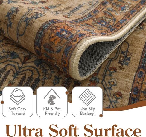 Moynesa Boho Black Rug Runners للممرات ، Floral 2x6 Runner Rughn Rugh Non Slip التقليدية العداء in Kuwait