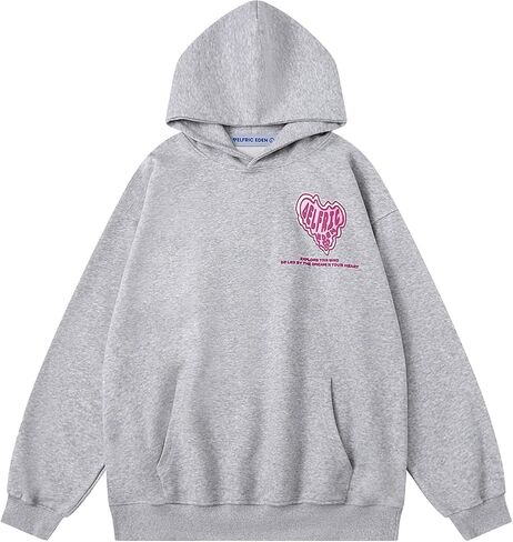 Aelfric Eden Graphic Hoodie Womens كبير الحجم هوديز y2k لطيف القلب طباعة قميص شارع الشارع in Saudi Arabia