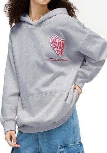 Aelfric Eden Graphic Hoodie Womens كبير الحجم هوديز y2k لطيف القلب طباعة قميص شارع الشارع in Saudi Arabia