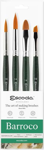 Escoda Versàtil Series Professional Artist Watercolor Brush Set, Synthetic Kolinsky, 4 Piece Set in Saudi Arabia