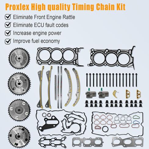 Complete Engine Timing Chain Kit Fit for 3.3L Kia Sorento Sedona Cadenza 2014-2020 Fit for Hyundai Azera Santa Fe 2013-2019 with Engine Head Gasket Set Replaces# 22311-3CGA5 24370-3CGA0 24321-3L100 in Saudi Arabia