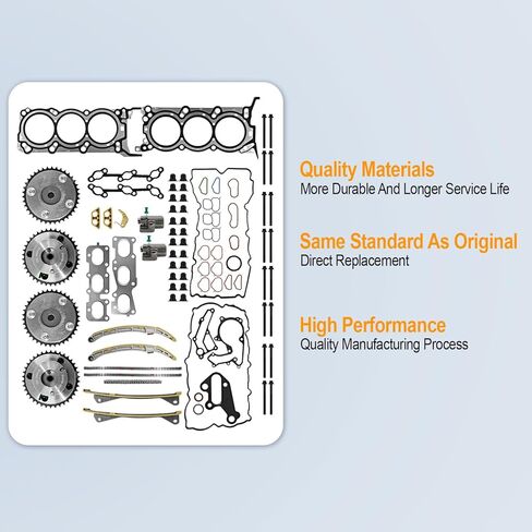 Complete Engine Timing Chain Kit Fit for 3.3L Kia Sorento Sedona Cadenza 2014-2020 Fit for Hyundai Azera Santa Fe 2013-2019 with Engine Head Gasket Set Replaces# 22311-3CGA5 24370-3CGA0 24321-3L100 in Saudi Arabia