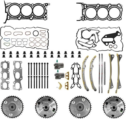 Complete Engine Timing Chain Kit Fit for 3.3L Kia Sorento Sedona Cadenza 2014-2020 Fit for Hyundai Azera Santa Fe 2013-2019 with Engine Head Gasket Set Replaces# 22311-3CGA5 24370-3CGA0 24321-3L100 in Saudi Arabia