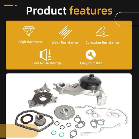M295 Oil Pump Timing Chain Kit with AW6009 Water Pump Chevy Silverado/Tahoe/Corvette/Avalanche,for GMC Yukon/Sierra, for Cadillac,for Buick,for Hummer,for Saab, for Pontiac 4.8/5.3/6.0/6.2 2007-2013 in Saudi Arabia