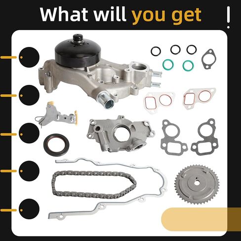 M295 Oil Pump Timing Chain Kit with AW6009 Water Pump Chevy Silverado/Tahoe/Corvette/Avalanche,for GMC Yukon/Sierra, for Cadillac,for Buick,for Hummer,for Saab, for Pontiac 4.8/5.3/6.0/6.2 2007-2013 in Saudi Arabia