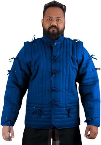 THE MEDIEVALS Gambeson Thick Padded Coat Aketon Jacket Armor, Cotton Fabrics Dress SCA in Kuwait