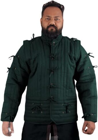 THE MEDIEVALS Gambeson Thick Padded Coat Aketon Jacket Armor, Cotton Fabrics Dress SCA in Kuwait