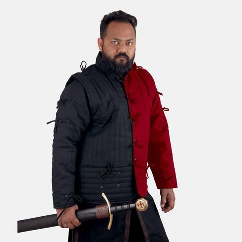 THE MEDIEVALS Gambeson Thick Padded Coat Aketon Jacket Armor, Cotton Fabrics Dress SCA in Kuwait