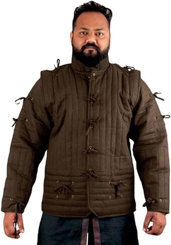 THE MEDIEVALS Gambeson Thick Padded Coat Aketon Jacket Armor, Cotton Fabrics Dress SCA in Kuwait