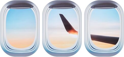 3 Pcs Airplane Wing Stickers Plane Window Clings Self Adhesive Airplane Wall Decals Aviation Wall Decor 3D Wallpaper Art Gifts for Travel Birthday Party Favor Decorations (Sunshine) in Saudi Arabia
