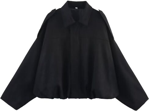 Faux Suede Jacket Women Oversized Long Sleeve Zip Up Epaulet Bomber Leather Jackets Oversized Casual Coat in Saudi Arabia