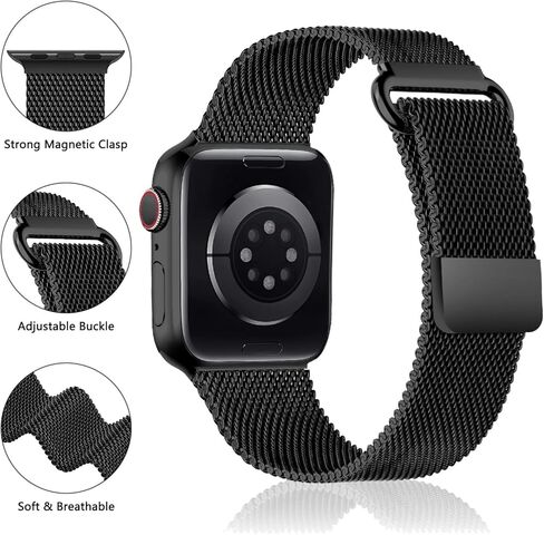 2 حزمة ميلانو حلقة الفرقة لساعة أبل الفرقة 42mm 46mm 41mm 45mm 40mm 44mm 49mm 38mm المغناطيسي شبكة معدنية حلقة حزام الرياضة معصمه لiWatch الترا سلسلة 10 9 8 7 6 5 4 3 2 SE in Kuwait
