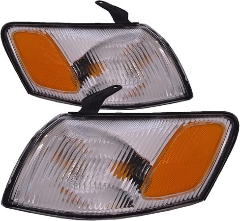 HEADLIGHTSDEPOT Chrome Housing Halogen Signal Lights Compatible With Toyota Camry 1997-1999 Includes Left Driver and Right Passenger Side Signal Lights in Saudi Arabia