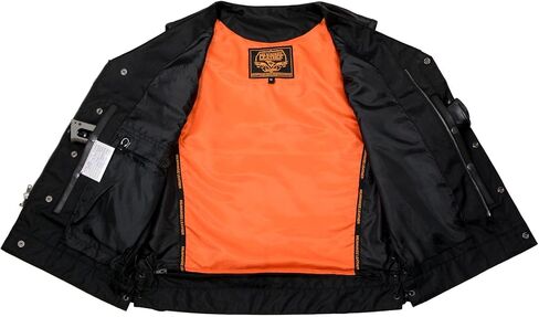 Milwaukee Leather MLM3504 Men Black 'Pursuit' v Neck Club Style Sottycle Hotecle Sest مع الأربطة الجانبية القابلة للتعديل in Saudi Arabia