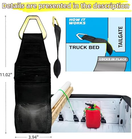 شاحنة Buddiez Ez السرير مرساة | 2 ثانية Snap-On Ratchet الأشرطة Securer | Universal لأشرطة الشحن/التعادل | لا لحام ، لا مادة لاصقة (4) in Kuwait