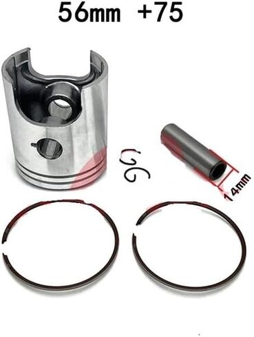 Compatible with TS125 TS 125 125CC Piston Pin 14mm 2 Stroke Engine 56mm 25 50 75 100 Piston and Rings Kit(57mm) in Kuwait
