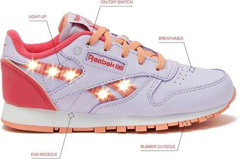 Reebok Kid's Classic Leather Step N' Flash 2.0 Sneaker in Saudi Arabia