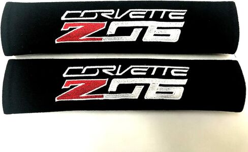 Foxxi Pair Embroidery Chevy Corvette Z06 Sport Cotton Seat Belt Cover Shoulder Pad Cushion Racing in Saudi Arabia