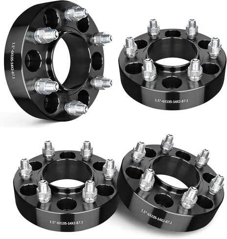 EVIL ENERGY 6x135 Wheel Spacers 1.5 inch Compatible for Ford Expedition F150 2004-2014, 6x135 mm Hubcentric with Lip 6 Lugs 87.1 mm Hub Bore M14x2 Studs Wheel Adapters Black in Saudi Arabia