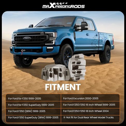 MaxPeedingRods 4pcs Center Center Center Caps 8 Lug for Ford F250 F350 F-350 Super Duty 1999-2005 ، for Ford Stercursion 2000-2005 ، 8.4 inch chrome Cap for 16 " in Kuwait