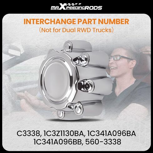 MaxPeedingRods 4pcs Center Center Center Caps 8 Lug for Ford F250 F350 F-350 Super Duty 1999-2005 ، for Ford Stercursion 2000-2005 ، 8.4 inch chrome Cap for 16 " in Kuwait