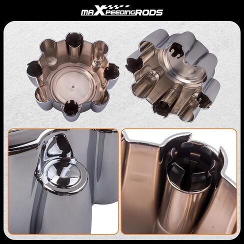 MaxPeedingRods 4pcs Center Center Center Caps 8 Lug for Ford F250 F350 F-350 Super Duty 1999-2005 ، for Ford Stercursion 2000-2005 ، 8.4 inch chrome Cap for 16 " in Kuwait
