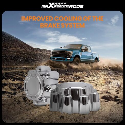 MaxPeedingRods 4pcs Center Center Center Caps 8 Lug for Ford F250 F350 F-350 Super Duty 1999-2005 ، for Ford Stercursion 2000-2005 ، 8.4 inch chrome Cap for 16 " in Kuwait