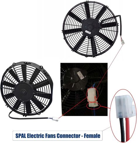 AITKEN Universal Cooling Fan Connector Pigtail Harness Compatible with SPAL Electric Fans, Thicker Wire, 12AWG, 2-pin Jack, Wire Length 11.8 inches. in Saudi Arabia