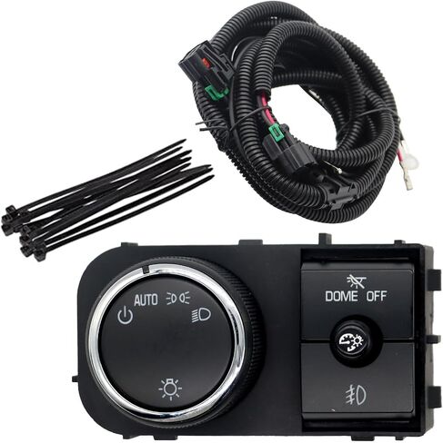 25858705 مفتاح المصباح Dimmer W/Fog Light الأسلاك متوافق مع Silverado Sierra 1500 2500 3500 2007-2013 Yukon 2007-2014 19170439 in Kuwait
